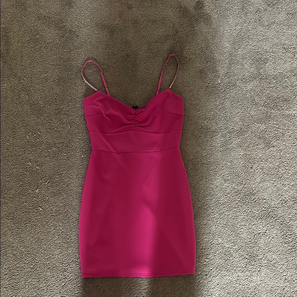 Vibrant Pink Mini Dress with Playful Charm
